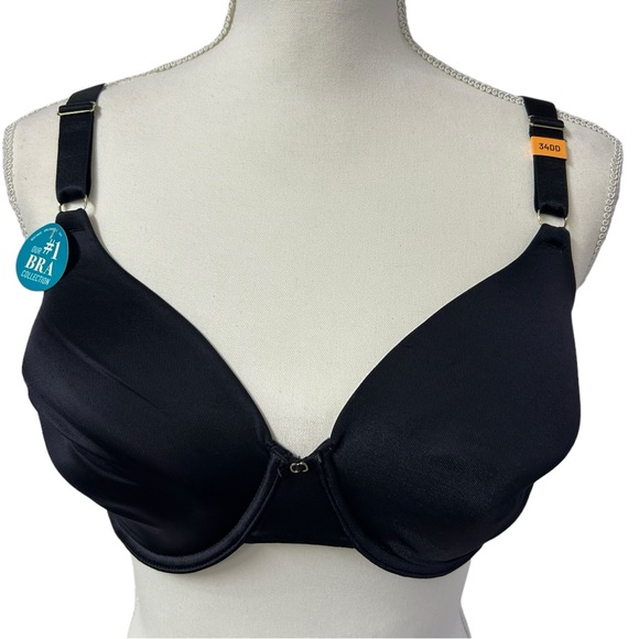 VANITY FAIR beauty back black smoothing underwire bra style 75345 size 34DD NWT - Picture 2 of 6